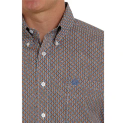 Cinch® Men's Geo Print Blue & Orange Button Down Shirt MTW1105336 -RodeoGearShop MTW1105336 2