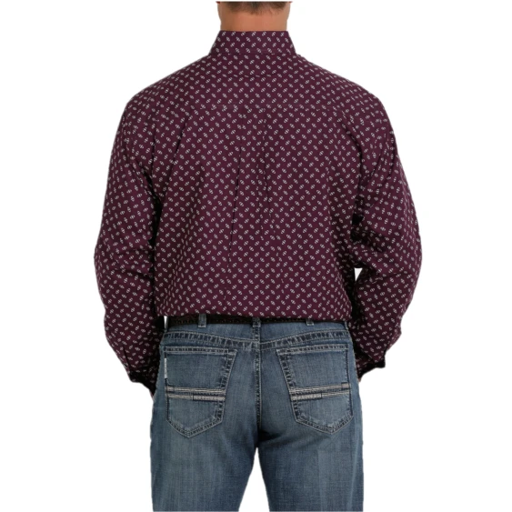 Cinch® Men's Geo Print Purple & White Button Down Shirt MTW1105351 3 Cinch® Men's Geo Print Purple & White Button Down Shirt MTW1105351