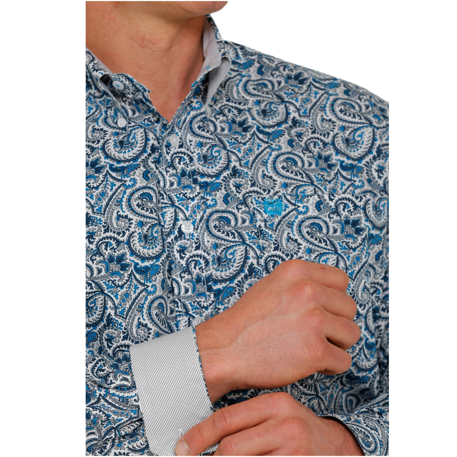 Cinch® Men's Navy & White Paisley Pattern Button Down Shirt MTW1105401 4 Cinch® Men's Navy & White Paisley Pattern Button Down Shirt MTW1105401 - Image 2