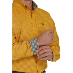 Cinch® Men's Mini Geometric Print Gold Button Down Shirt MTW1105448 -RodeoGearShop MTW1105448 2