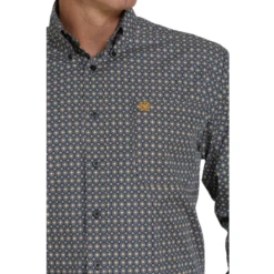 Cinch® Men's Geometric Print Navy Button Down Shirt MTW1105449 -RodeoGearShop MTW1105449 2