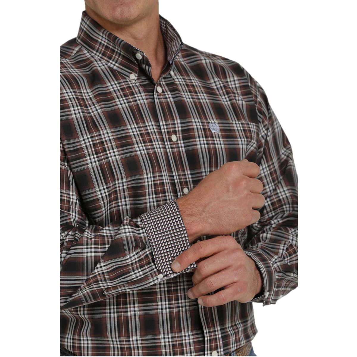 Cinch® Men's Plaid Brown Button Down Shirt MTW1105452 5 Cinch® Men's Plaid Brown Button Down Shirt MTW1105452 - Image 3