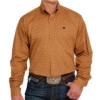 Cinch® Men's Mini Flower Print Gold Button Down Shirt MTW1105466 -RodeoGearShop MTW1105466