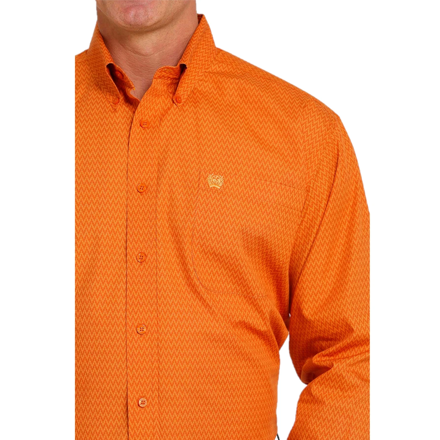 Cinch® Men's Zig Zag Print Orange Button Down Shirt MTW1105475 5 Cinch® Men's Zig Zag Print Orange Button Down Shirt MTW1105475 - Image 3