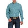 Cinch® Men's Plain Weave Print Teal Button Down Shirt MTW1105498 -RodeoGearShop MTW1105498a
