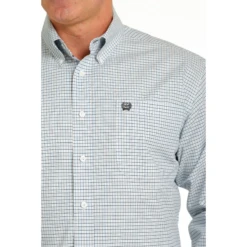 Cinch Men's Plaid Cream Button Down Shirt MTW1105519 -RodeoGearShop MTW1105519 2