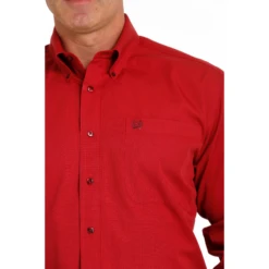 Cinch® Men's Classic Fit Pinstripe Red Button Down Shirt MTW1105526 7 Cinch® Men's Classic Fit Pinstripe Red Button Down Shirt MTW1105526 -RodeoGearShop MTW1105526 1