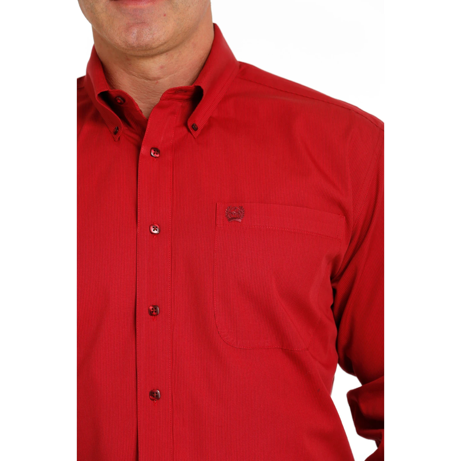 Cinch® Men's Classic Fit Pinstripe Red Button Down Shirt MTW1105526 5 Cinch® Men's Classic Fit Pinstripe Red Button Down Shirt MTW1105526 - Image 3