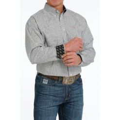 Cinch® Men's Geometric Print Grey Button Down Shirt MTW1105534 6 Cinch® Men's Geometric Print Grey Button Down Shirt MTW1105534 -RodeoGearShop MTW1105534 1