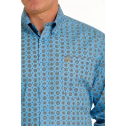 Cinch® Men's Geometric Blue Button Down Shirt MTW1105539 -RodeoGearShop MTW1105539 2