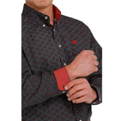 Cinch® Men's Black Geometric Printed Button Down Shirt MTW1105550 -RodeoGearShop MTW1105550 2