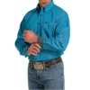 Cinch® Men's Micro-Stripe Turquoise Button Down Shirt MTW1105564 -RodeoGearShop MTW1105564 1