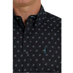Cinch® Men's Navy Printed Long Sleeve Button Down Shirt MTW1347045 -RodeoGearShop MTW1347045 2