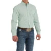 Cinch® Men's Striped Green Button Down Shirt MTW1347071 -RodeoGearShop MTW1347071