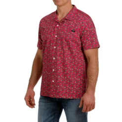 Cinch® Men's Camp Pink Pineapple Print Button Down Shirt MTW1401004