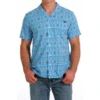 Cinch Men's Turquoise Aztec Print Camp Shirt MTW1401034 -RodeoGearShop MTW1401034 2