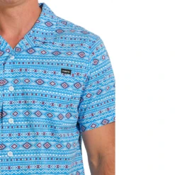 Cinch Men's Turquoise Aztec Print Camp Shirt MTW1401034 -RodeoGearShop MTW1401034 3