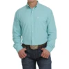 Cinch® Men's Arenaflex Solid Turquoise Button Down Shirt MTW1862014 -RodeoGearShop MTW1862014