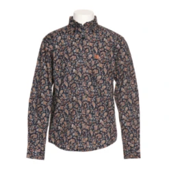 Cinch® Youth Boy's Navy Paisley Printed Button Down Shirt MTW7060297