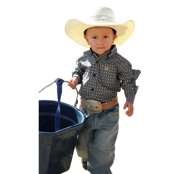 Cinch® Toddler Geometric Print Navy Western Shirt MTW7061292 3 Cinch® Toddler Geometric Print Navy Western Shirt MTW7061292