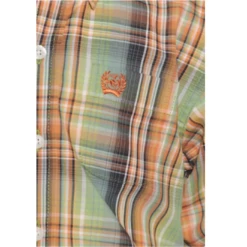 Cinch® Toddler Boy's Orange & Green Plaid Button Down Shirt MTW7062296 -RodeoGearShop MTW7062296 2