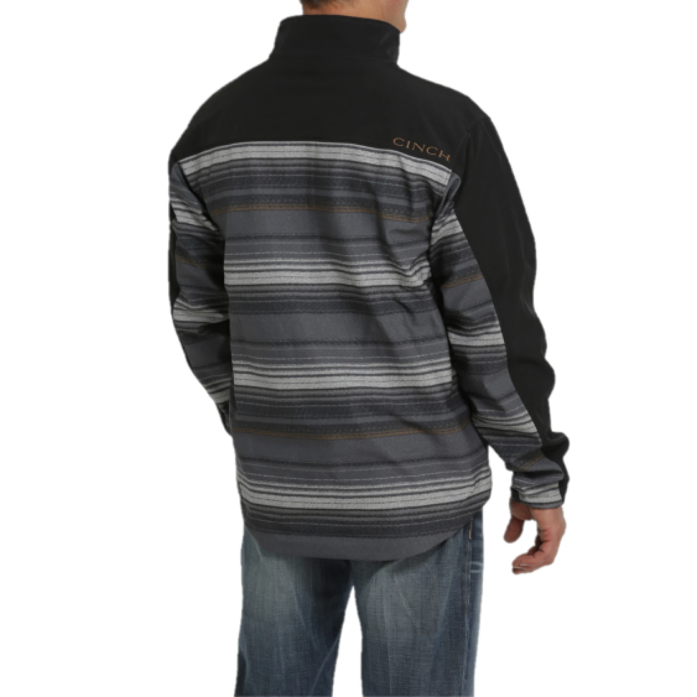 Cinch® Men's Black Striped Bonded Softshell Jacket MWJ1063004 4 Cinch® Men's Black Striped Bonded Softshell Jacket MWJ1063004 - Image 2