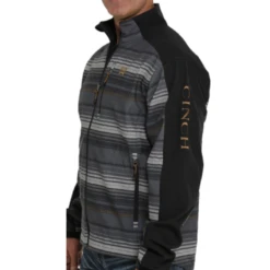 Cinch® Men's Black Striped Bonded Softshell Jacket MWJ1063004 8 Cinch® Men's Black Striped Bonded Softshell Jacket MWJ1063004 -RodeoGearShop MWJ1063004 2 1