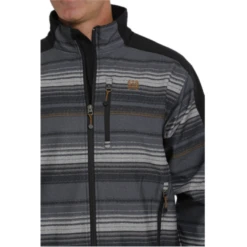 Cinch® Men's Black Striped Bonded Softshell Jacket MWJ1063004 9 Cinch® Men's Black Striped Bonded Softshell Jacket MWJ1063004 -RodeoGearShop MWJ1063004 3 1