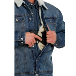 Cinch® Men's Denim Concealed Carry Trucker Jacket MWJ1074006 -RodeoGearShop MWJ1074006 3 1