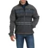 Cinch Men's Charcoal & Navy Bonded Striped Print Jacket MWJ1518006 -RodeoGearShop MWJ1518006