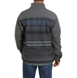 Cinch Men's Charcoal & Navy Bonded Striped Print Jacket MWJ1518006 -RodeoGearShop MWJ1518006 3