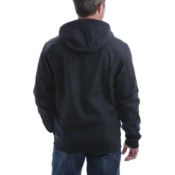 Cinch Men's Black Logo Softshell Hooded Bonded Jacket MWJ1524001 -RodeoGearShop MWJ1524001 2175 3