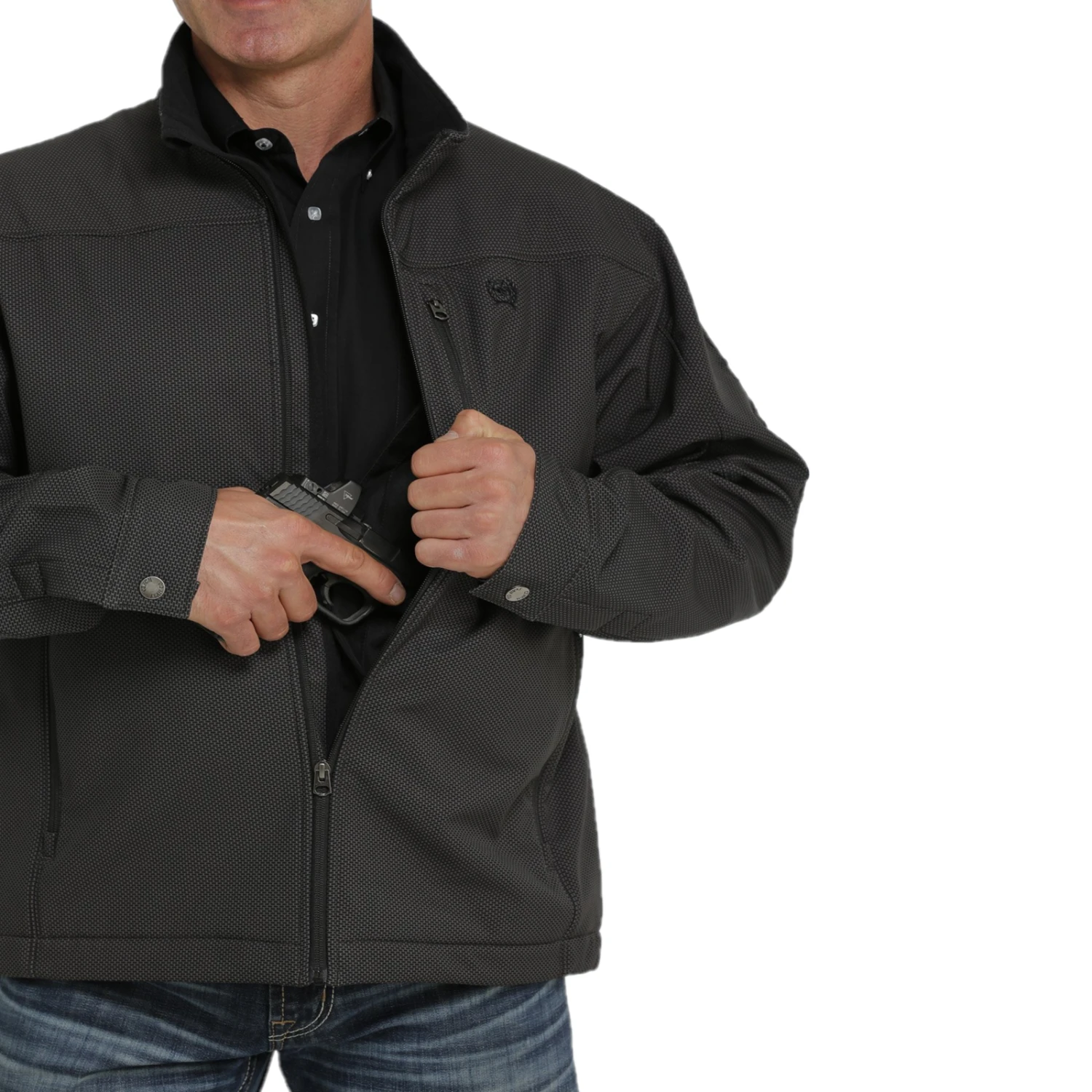 Cinch® Men's Brown Textured Concealed Carry Jacket MWJ1537004 4 Cinch® Men's Brown Textured Concealed Carry Jacket MWJ1537004 - Image 2