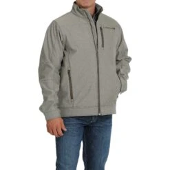 Cinch Men's Concealed Carry Textured Stone Grey Jacket MWJ1539002 -RodeoGearShop MWJ1539002 2