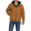 Cinch Men's Sherpa Lined Brown CanvasHooded Jacket MWJ1554001 1 Cinch Men's Sherpa Lined Brown CanvasHooded Jacket MWJ1554001 -RodeoGearShop MWJ1554001