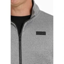 Cinch Men's Half Zip Heather Grey Pullover Sweatshirt MWJ1559001 -RodeoGearShop MWJ1559001 4 edited