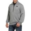 Cinch Men's Half Zip Heather Grey Pullover Sweatshirt MWJ1559001 -RodeoGearShop MWJ1559001 edited front