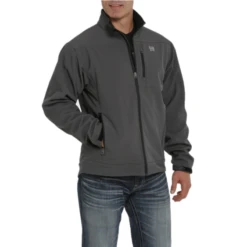 Cinch® Men's Grey Logo Softshell Bonded Jacket MWJ1567002 -RodeoGearShop MWJ1567002 4