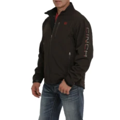 Cinch® Men's Solid Brown Logo Softshell Bonded Jacket MWJ1567003 -RodeoGearShop MWJ1567003 1 1