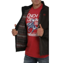 Cinch® Men's Solid Brown Logo Softshell Bonded Jacket MWJ1567003 -RodeoGearShop MWJ1567003 5 1