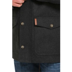 Cinch® Men's Charcoal Wooly Ranch Coat MWJ1571001 -RodeoGearShop MWJ1571001 3