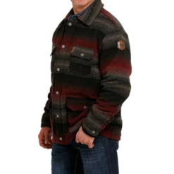Cinch® Men's Black Striped Frontier Coat MWJ1572001 -RodeoGearShop MWJ1572001 2