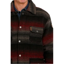 Cinch® Men's Black Striped Frontier Coat MWJ1572001 -RodeoGearShop MWJ1572001 3