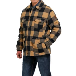 Cinch® Men's Brown Plaid Patterned Frontier Coat MWJ1572002 -RodeoGearShop MWJ1572002 2