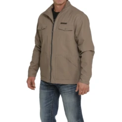 Cinch® Men's Stone Tan Lined Canvas Coat MWJ1573001 -RodeoGearShop MWJ1573001b