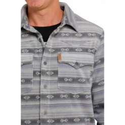 Cinch® Men's Aztec Printed Blue Fleece Shirt Jacket MWJ1580001 -RodeoGearShop MWJ1580001