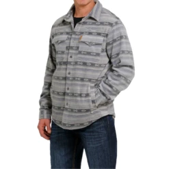 Cinch® Men's Aztec Printed Blue Fleece Shirt Jacket MWJ1580001 -RodeoGearShop MWJ1580001 3