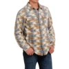 Cinch® Men's Aztec Print Cream Fleece Shirt Jacket MWJ1580002 -RodeoGearShop MWJ1580002b