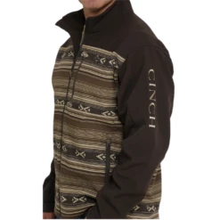 Cinch® Men's Aztec Printed Brown Bonded Softshell Jacket MWJ1583002 -RodeoGearShop MWJ1583002 3