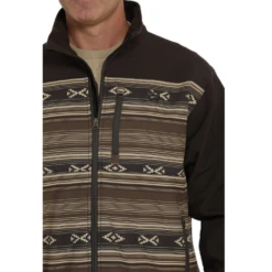 Cinch® Men's Aztec Printed Brown Bonded Softshell Jacket MWJ1583002 -RodeoGearShop MWJ1583002 4